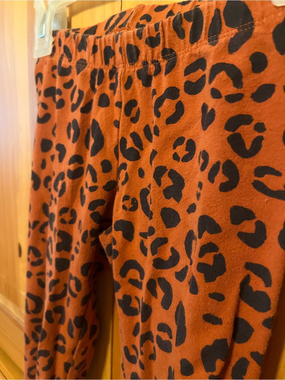 Kids' Rust Leopard Print Pajama Pants